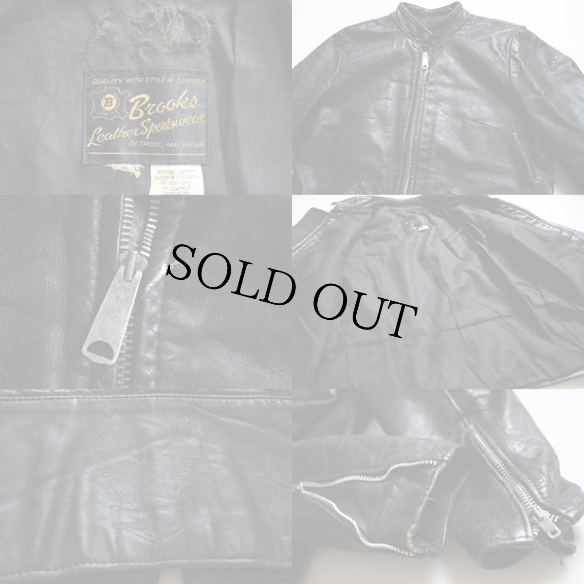 画像3: 70s Brooksブルックス シングルライダース レザージャケット 黒 (3)