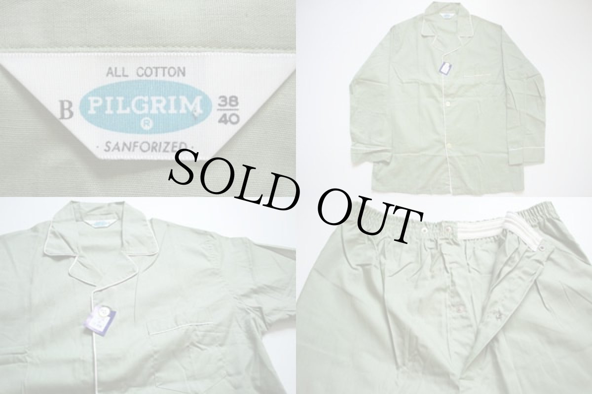 画像3: デッドストック★60s PILGRIMピルグリム パジャマ シャツ&パンツ セット M (3)