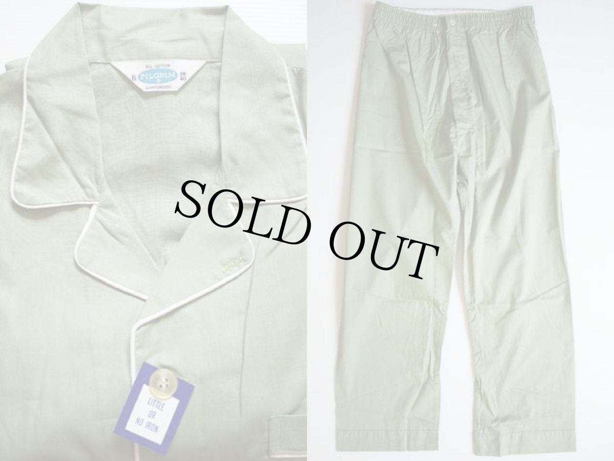 画像2: デッドストック★60s PILGRIMピルグリム パジャマ シャツ&パンツ セット M (2)