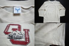 画像3: 70s ARTEX OU コットン フットボールTシャツ アイボリー M (3)