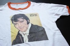 画像1: 70s ELVIS エルビス プレスリー アイロンプリント リンガーTシャツ (1)