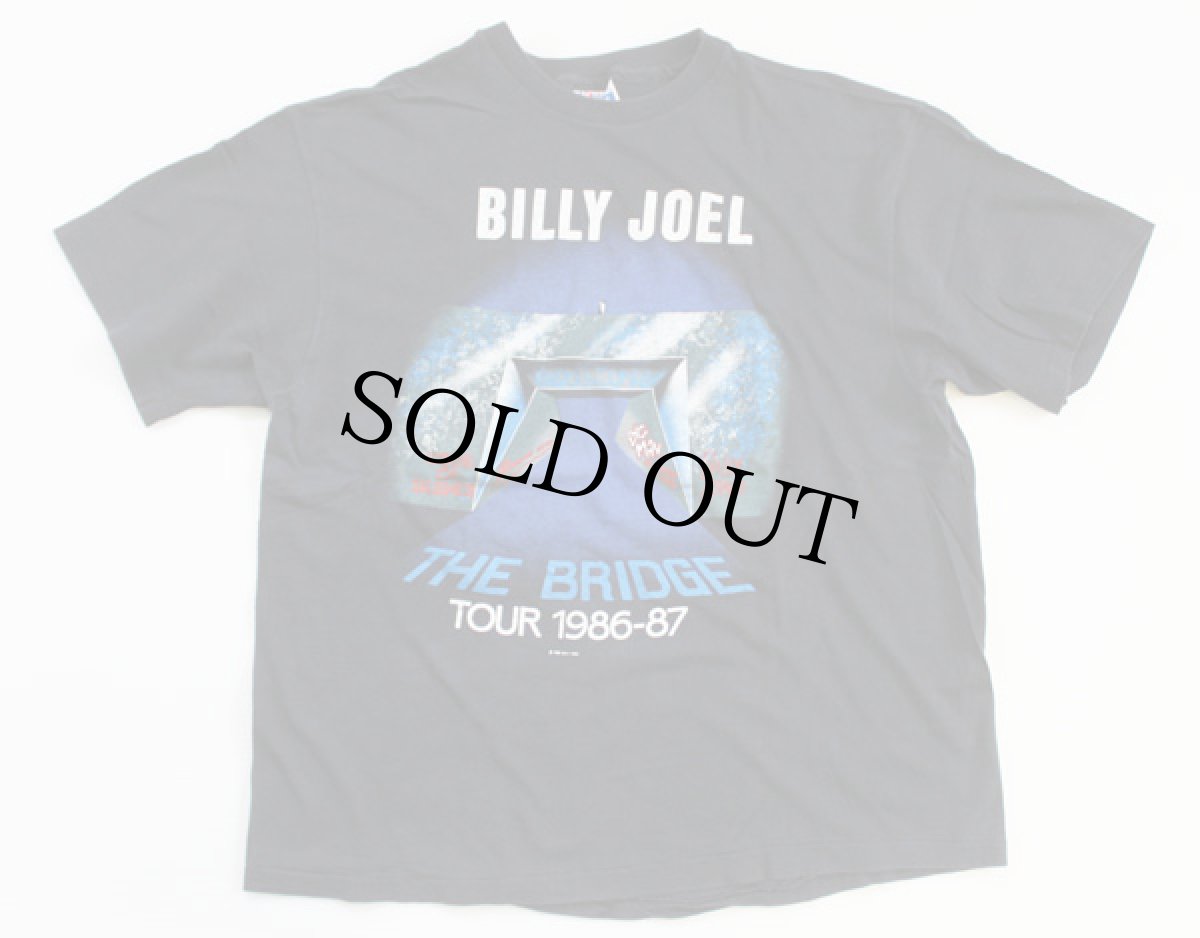 画像2: 80s USA製 Hanes BILLY JOELビリージョエル ツアー コットンTシャツ 黒 XL (2)