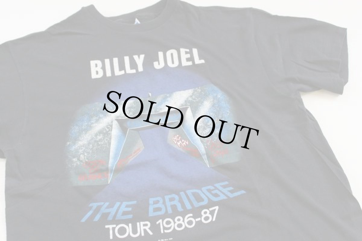 画像1: 80s USA製 Hanes BILLY JOELビリージョエル ツアー コットンTシャツ 黒 XL (1)