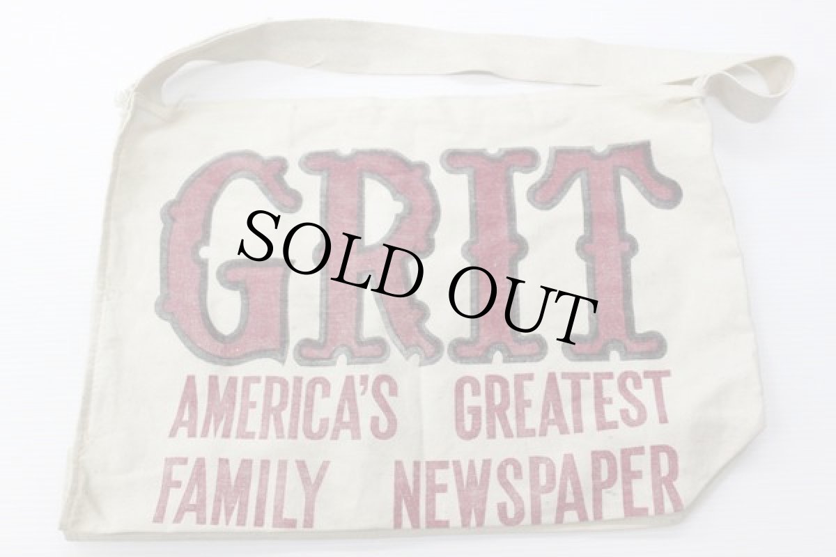 画像2: ビンテージ GRIT 染み込みプリント ニュースペーパーバッグ (2)