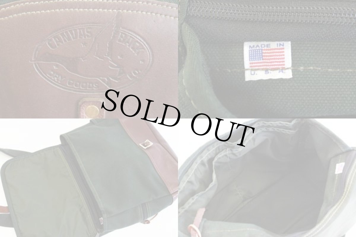 画像3: USA製 DRY GOODS キャンバス×レザー ショルダーバッグ (3)
