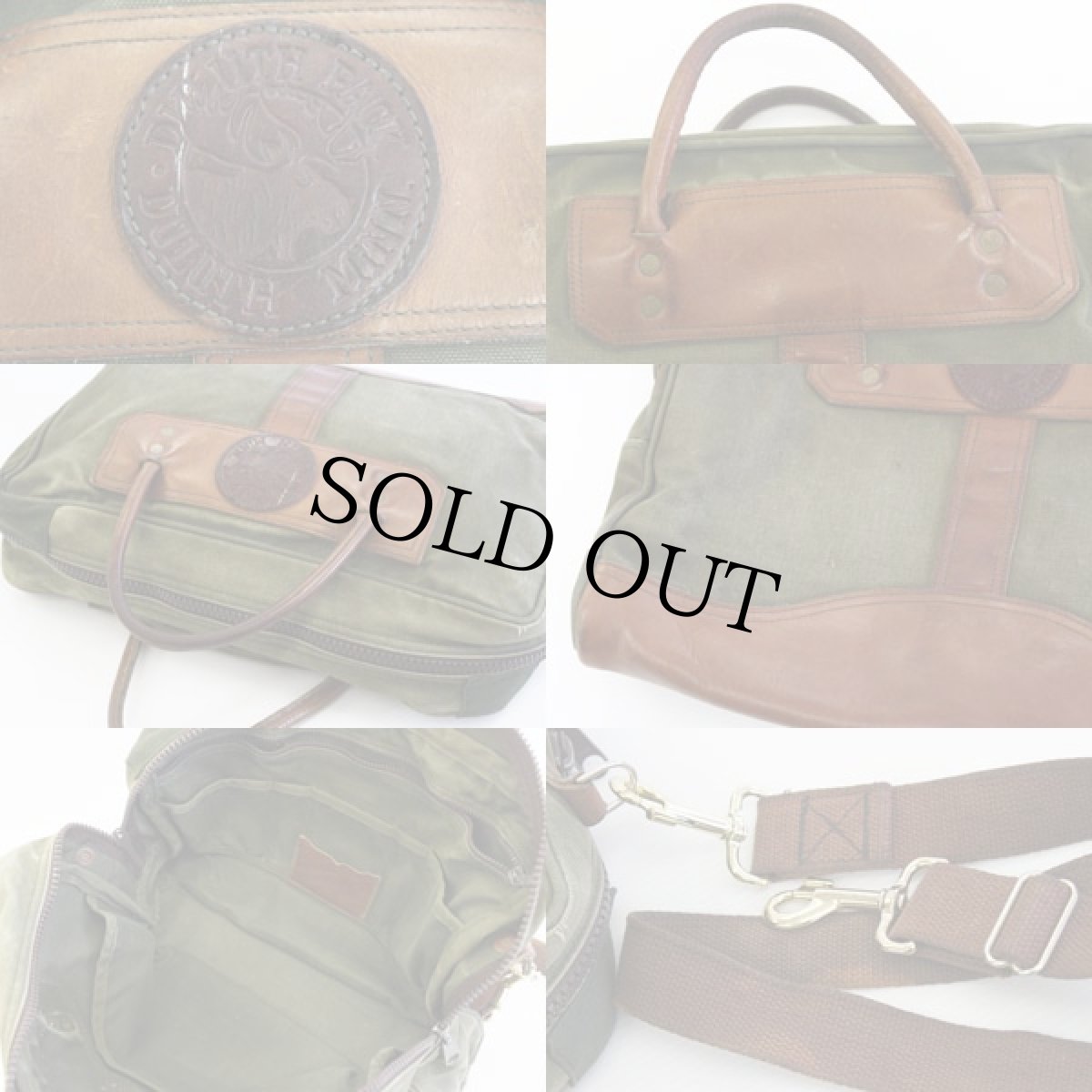 画像3: DULUTH PACKダルースパック キャンバス×レザー 2way ショルダーバッグ 緑 (3)