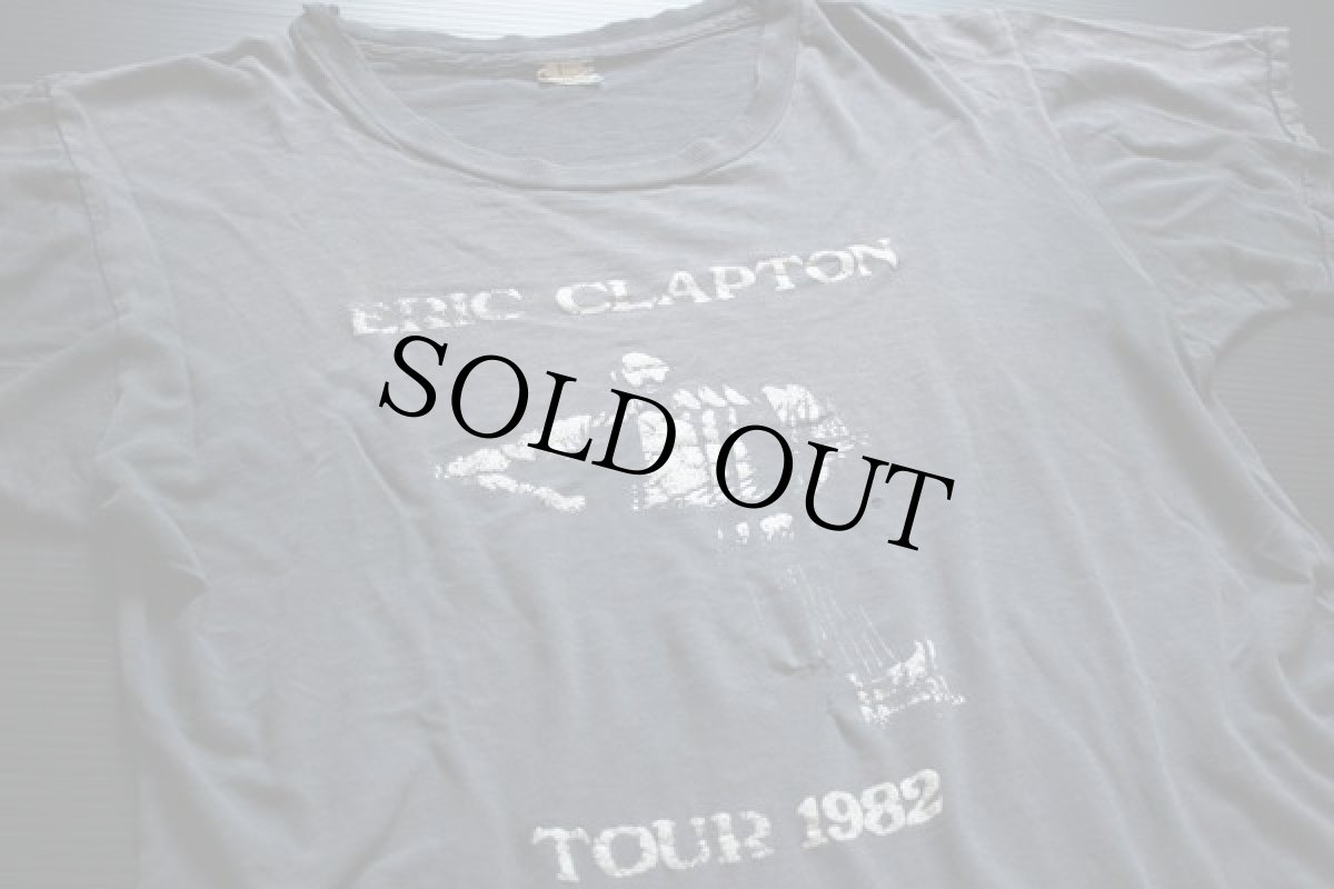 画像1: 80s USA製 ERIC CLAPTONエリッククラプトン 1982ツアー コットンTシャツ 炭黒 L (1)