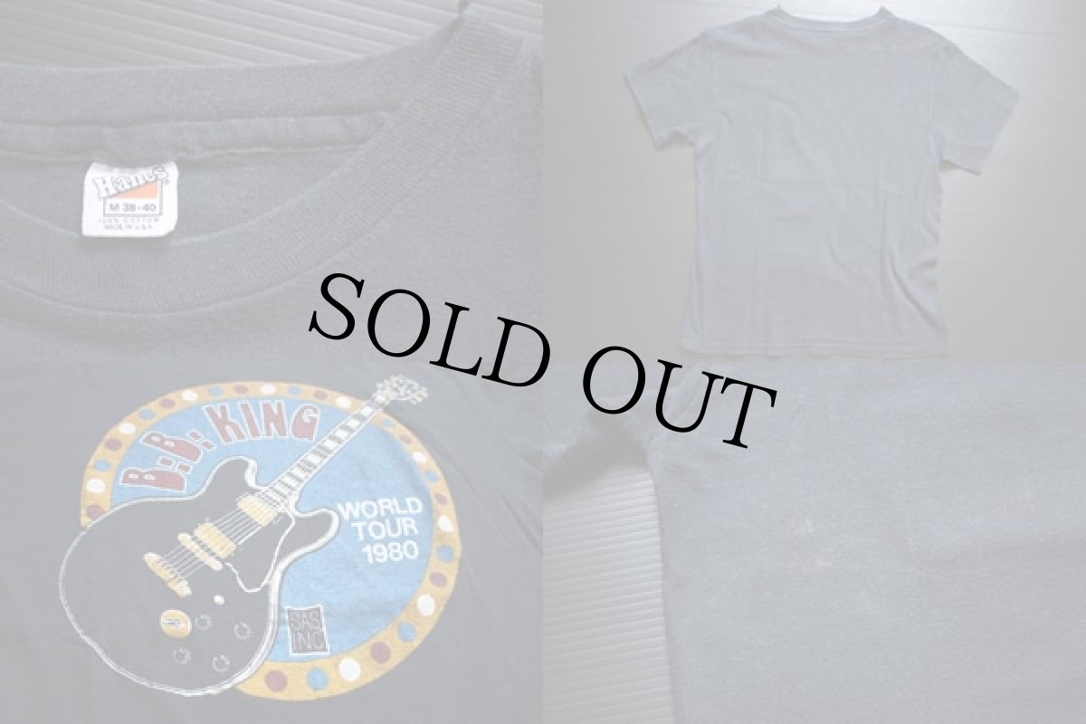 画像3: 80s USA製 Hanes B.B. KING WORLD TOUR 1980 コットン バンドTシャツ 黒 M (3)