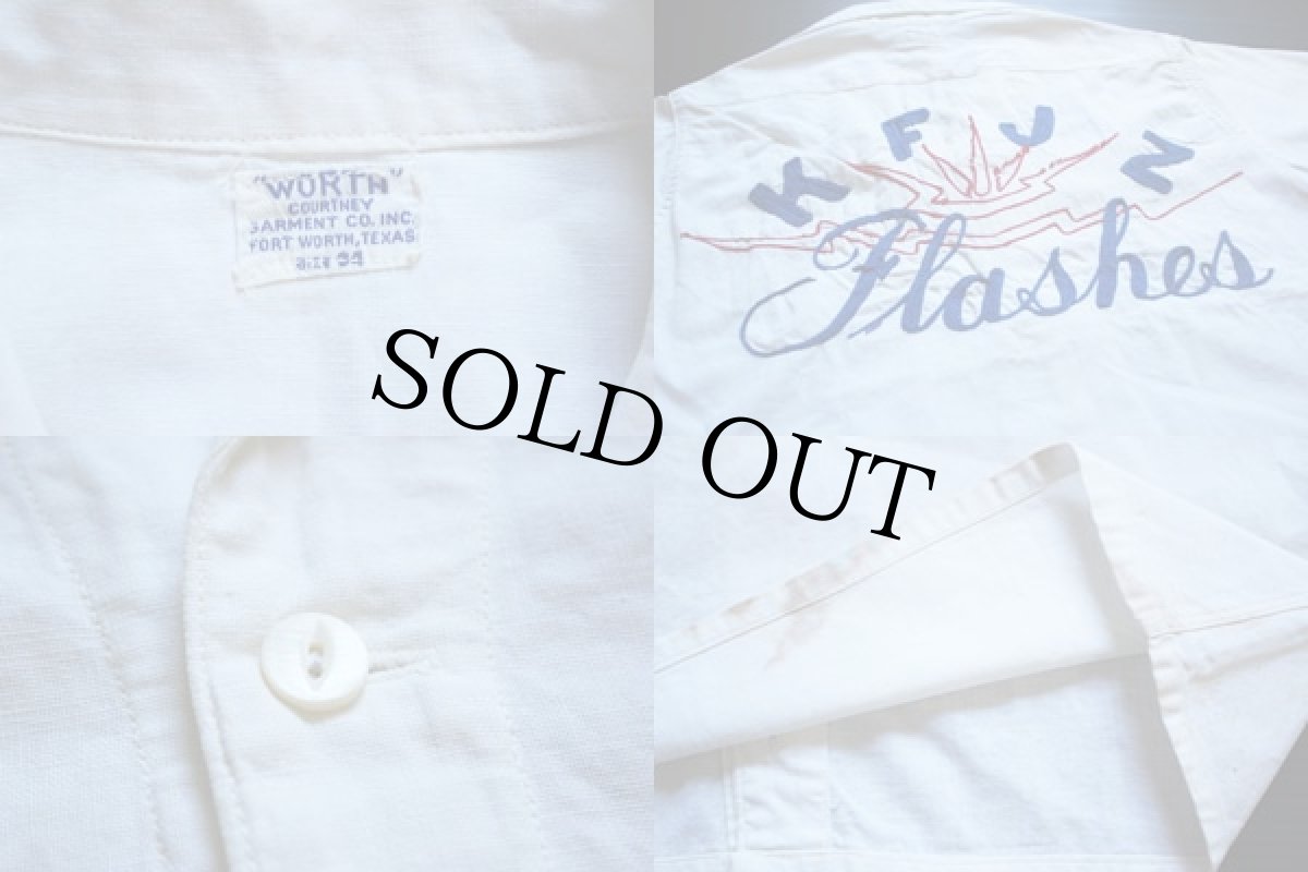 画像3: 30s WORTH チェーン刺繍 半袖シャツ 34★40s (3)