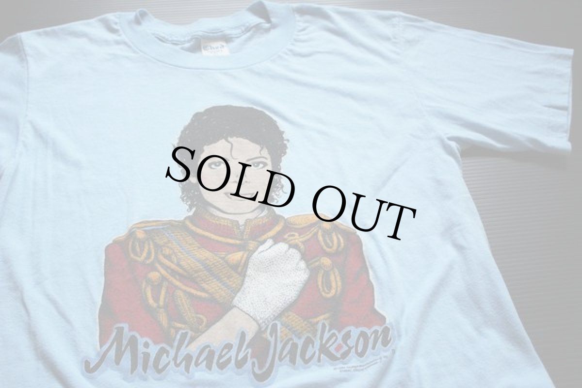 画像1: 80s USA製 Michael Jacksonマイケルジャクソン Tシャツ 水色 L (1)