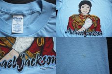 画像3: 80s USA製 Michael Jacksonマイケルジャクソン Tシャツ 水色 L (3)