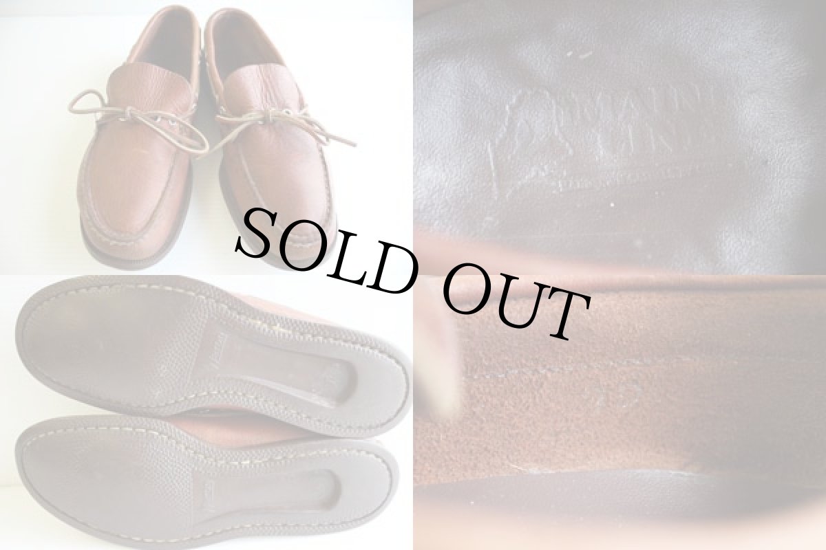 画像3: 70s MAINE LINE レザー モカシン デッキシューズ 茶 9D (3)