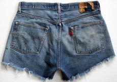 画像2: 70s USA製 Levi'sリーバイス 501 シングル 66前期 カットオフ デニムショートパンツ w34★ショーツ (2)