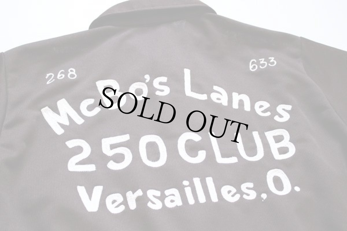 画像2: 70s USA製 Hiltonヒルトン チェーン刺繍 ボウリングシャツ 焦げ茶 M (2)