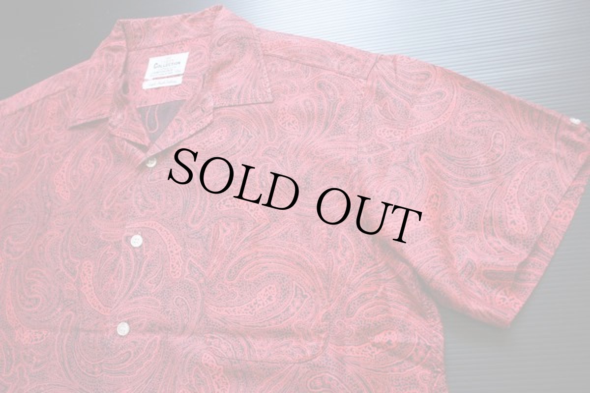 画像2: 60s 日本製 ペイズリー 総柄 半袖コットンシャツ L (2)