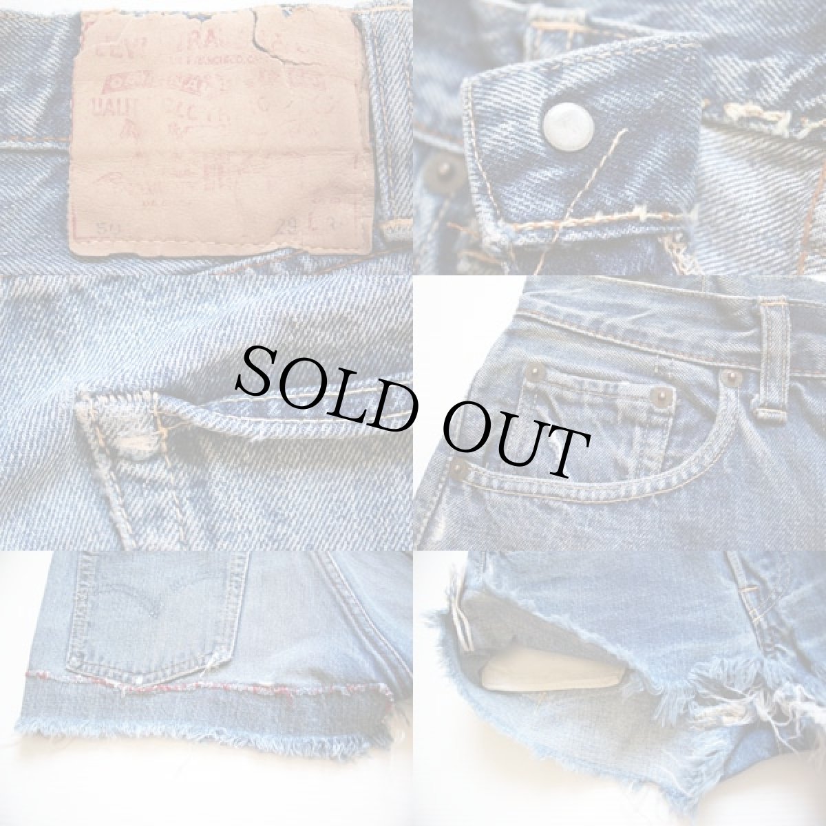 画像3: 60s USA製 LEVI'Sリーバイス 501 BIGE カットオフ デニムショートパンツ w29★ショーツ (3)