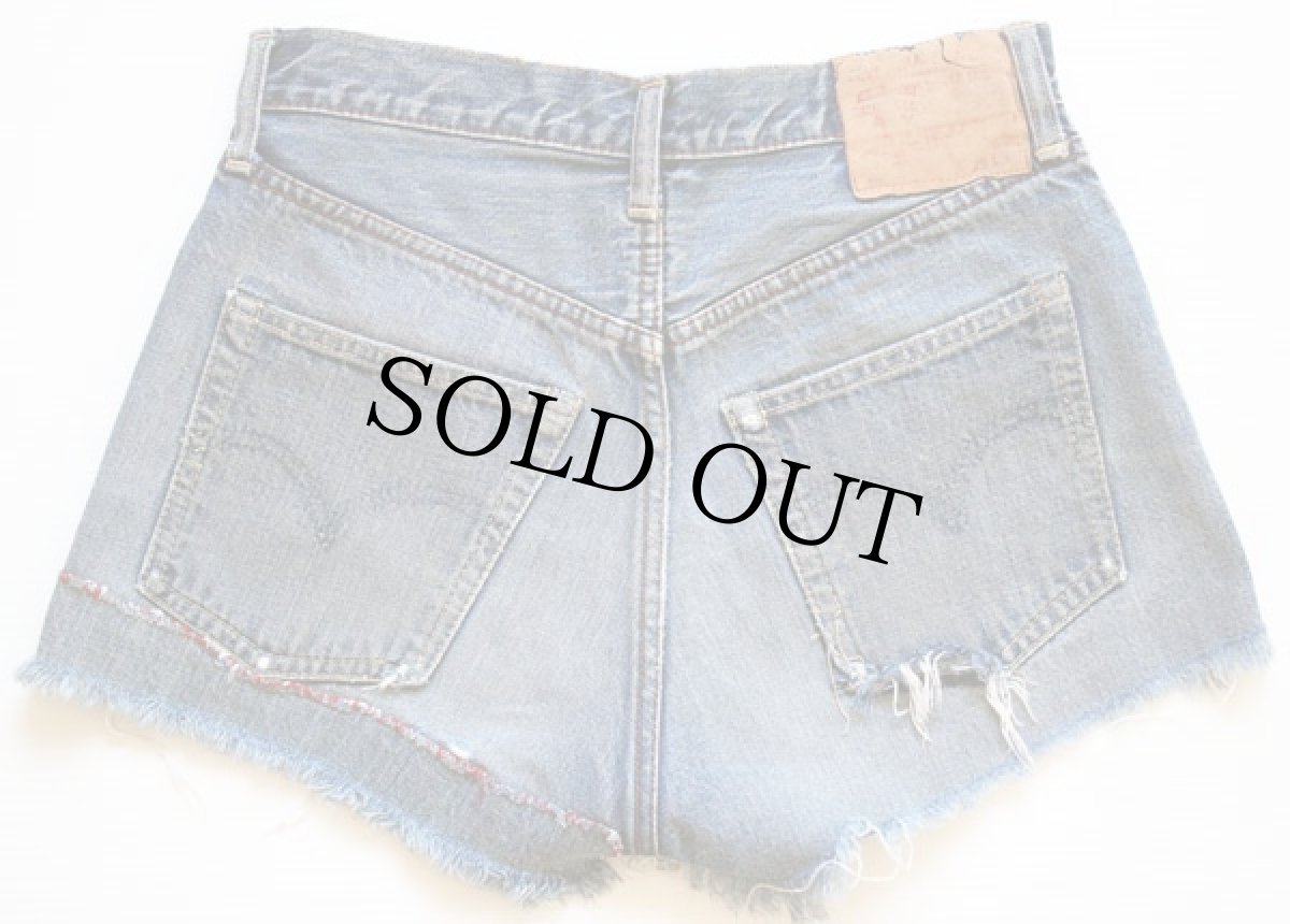 画像2: 60s USA製 LEVI'Sリーバイス 501 BIGE カットオフ デニムショートパンツ w29★ショーツ (2)