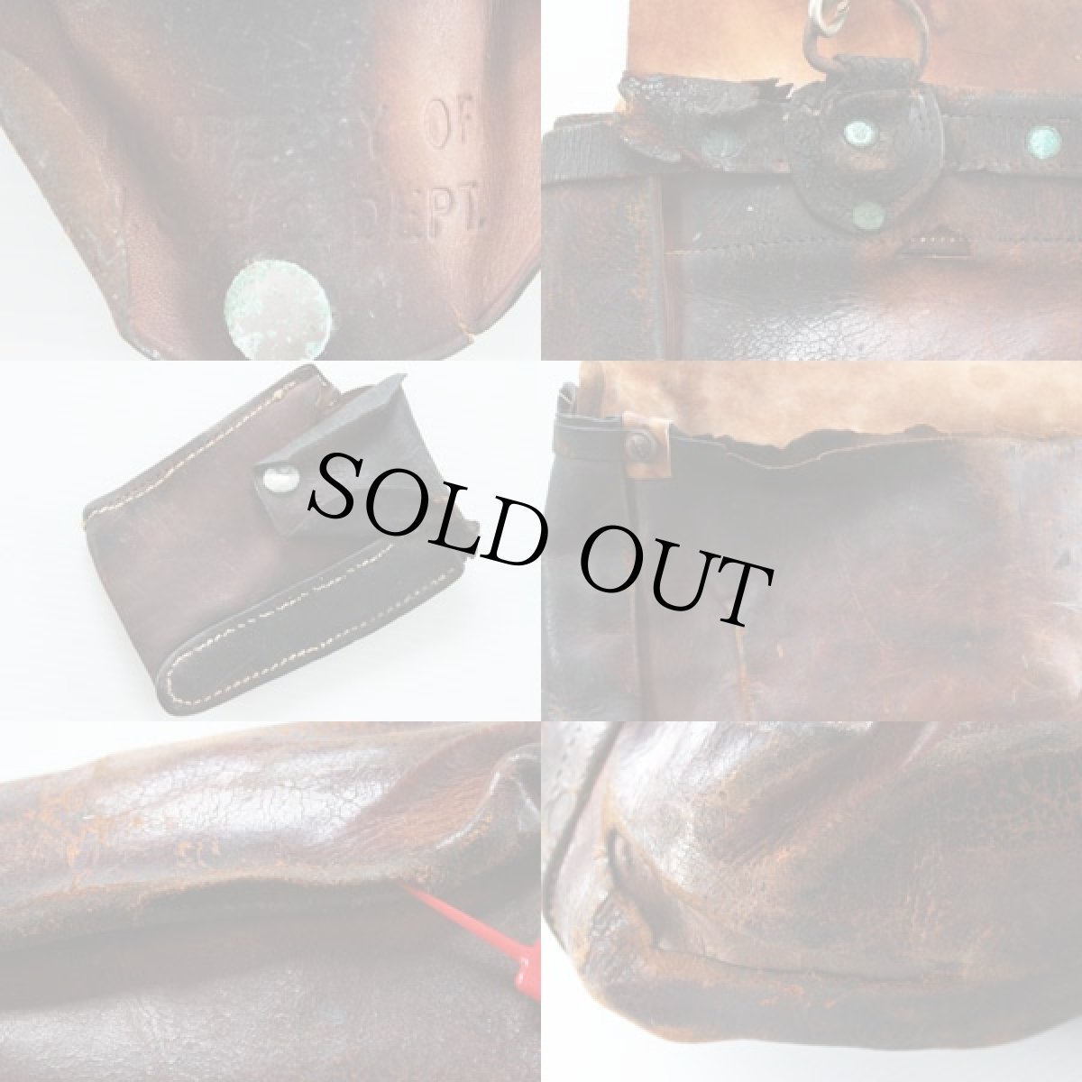 画像3: 60's レザー USメールバッグ (3)