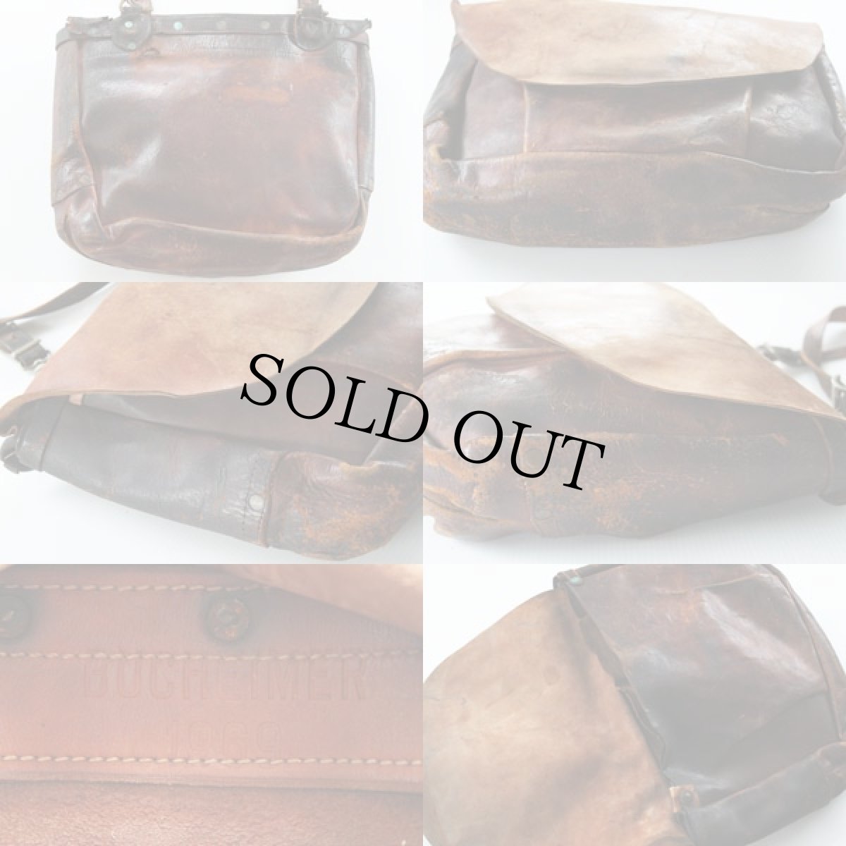 画像2: 60's レザー USメールバッグ (2)