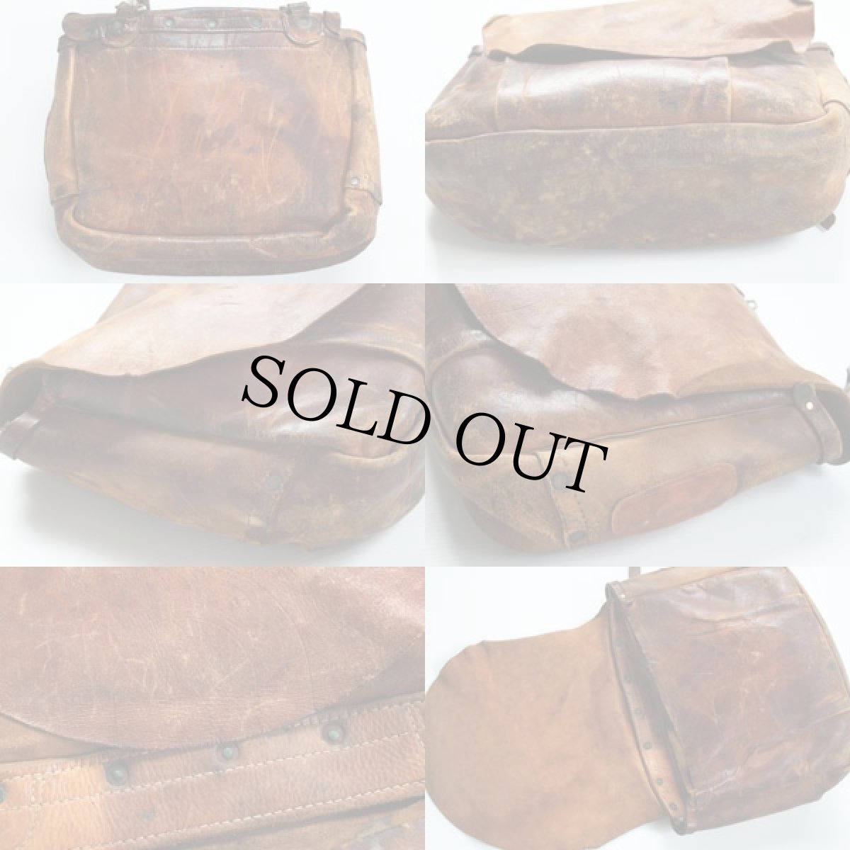 画像2: 60s レザー USメールバッグ (2)