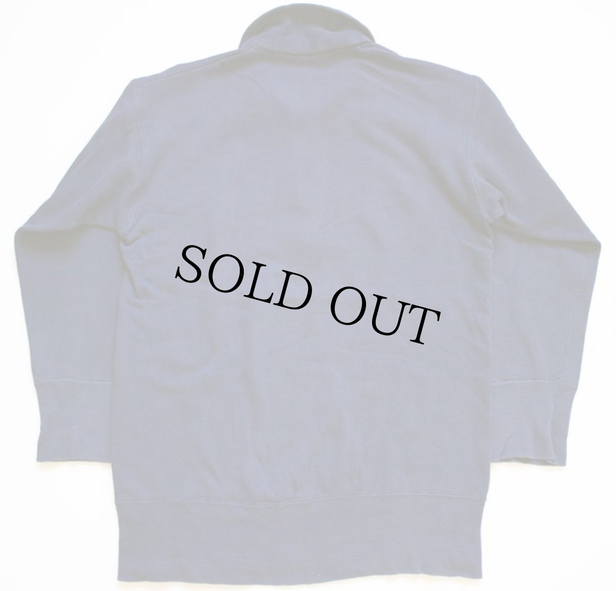 画像2: 50s mayo リブ長 コットン ハーフジップ コットン スウェット 紺 (2)