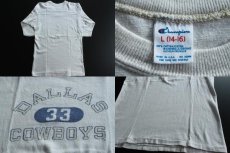 画像3: 80s USA製 Championチャンピオン COWBOYS 染み込みプリント コットン フットボールTシャツ 白 (3)