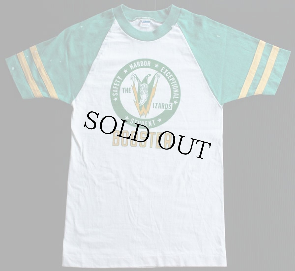 画像2: 70s USA製 Championチャンピオン 染み込みプリント Tシャツ S (2)