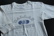 画像2: 80s USA製 Championチャンピオン COWBOYS 染み込みプリント コットン フットボールTシャツ 白 (2)