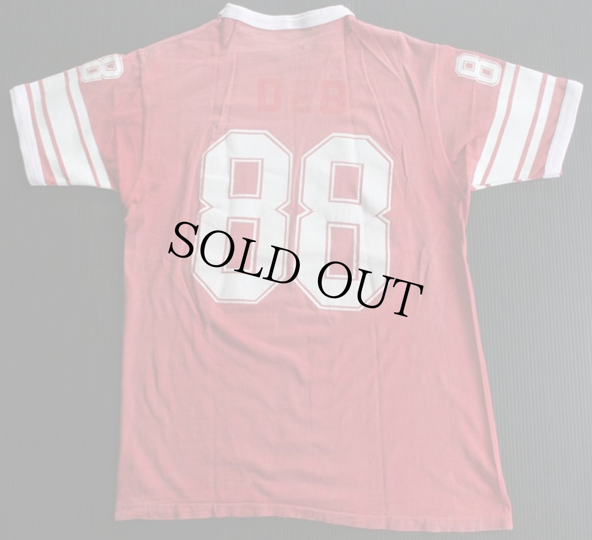 画像2: 80s 88 ナンバリング フットボールTシャツ 赤 (2)