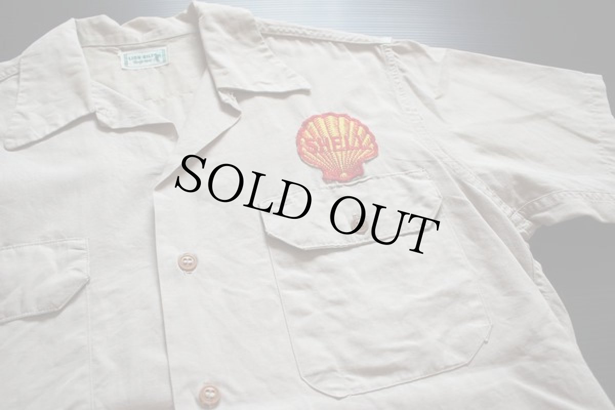 画像2: 50s LION-BILT SHELL パッチ付き 半袖ワークシャツ (2)