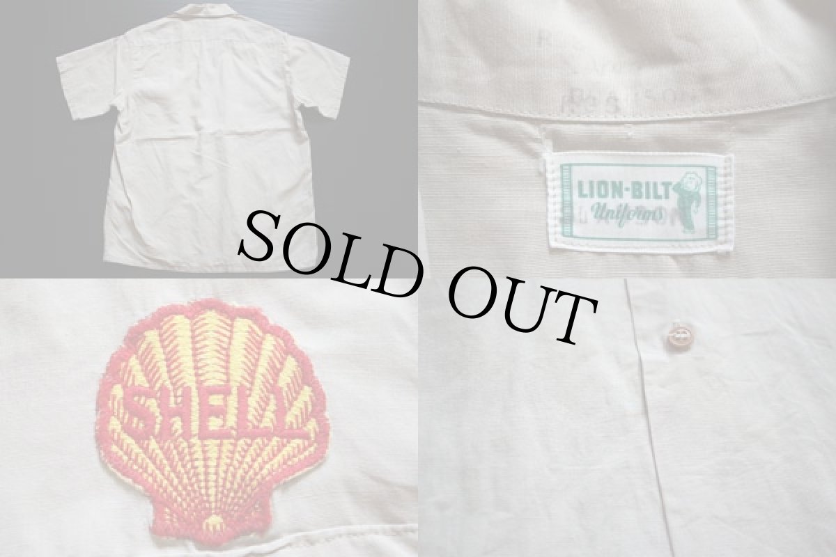 画像3: 50s LION-BILT SHELL パッチ付き 半袖ワークシャツ (3)