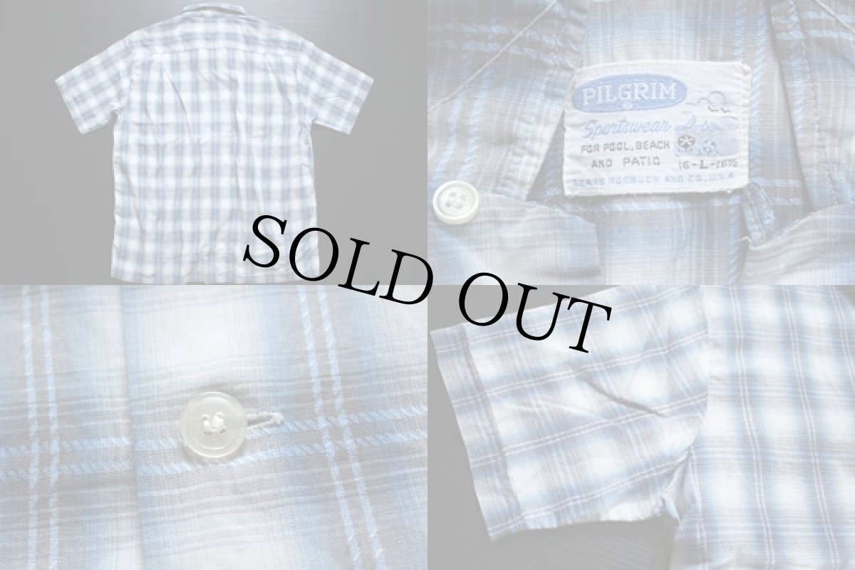 画像3: 60s SEARS PILGRIMピルグリム オンブレチェック 半袖シャツ L (3)