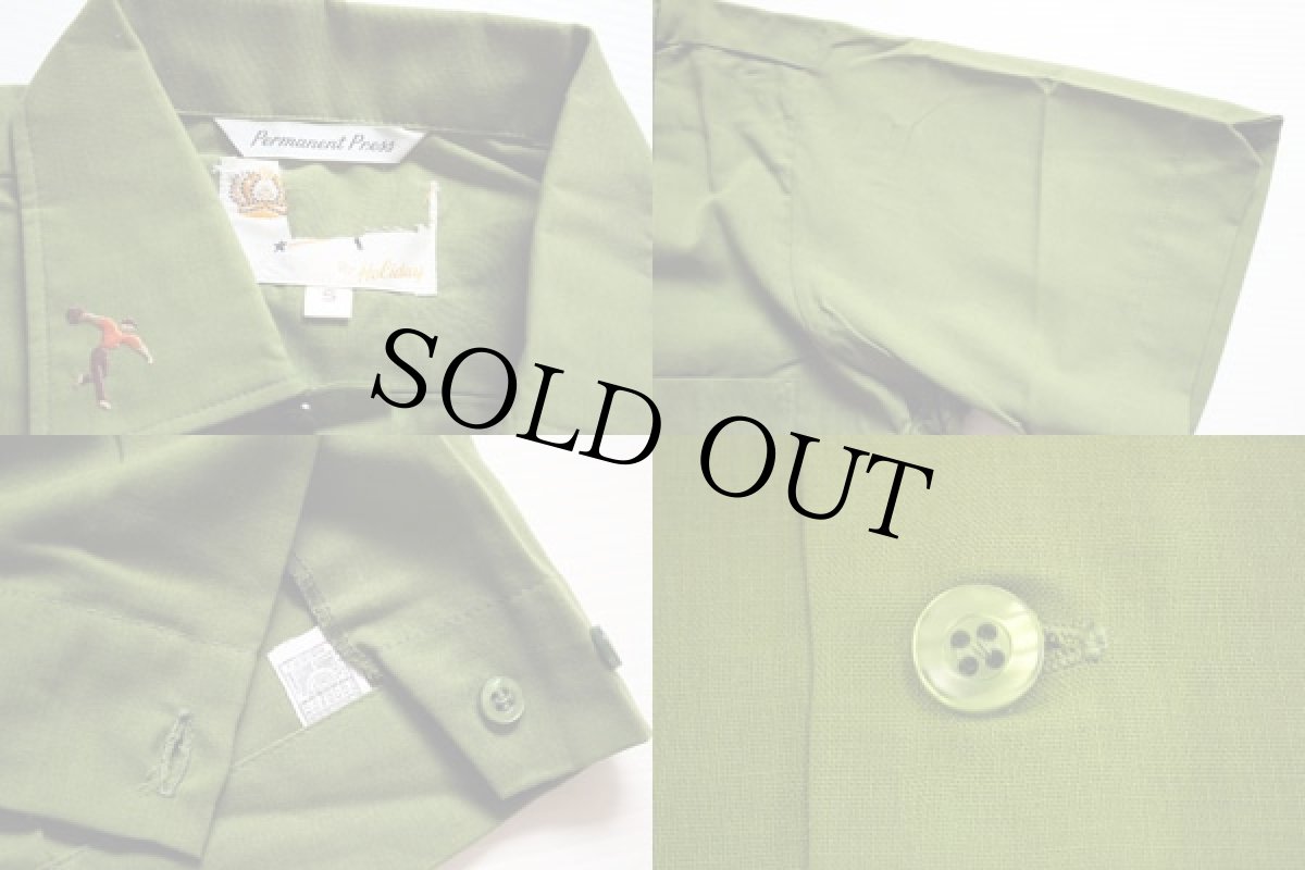 画像3: デッドストック★60s King Louieキングルイ ボウリングシャツ 緑 S (3)