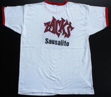 画像2: 80s USA製 Championチャンピオン ZACK'S 両面 染み込みプリント リンガーTシャツ 白×赤 XL (2)