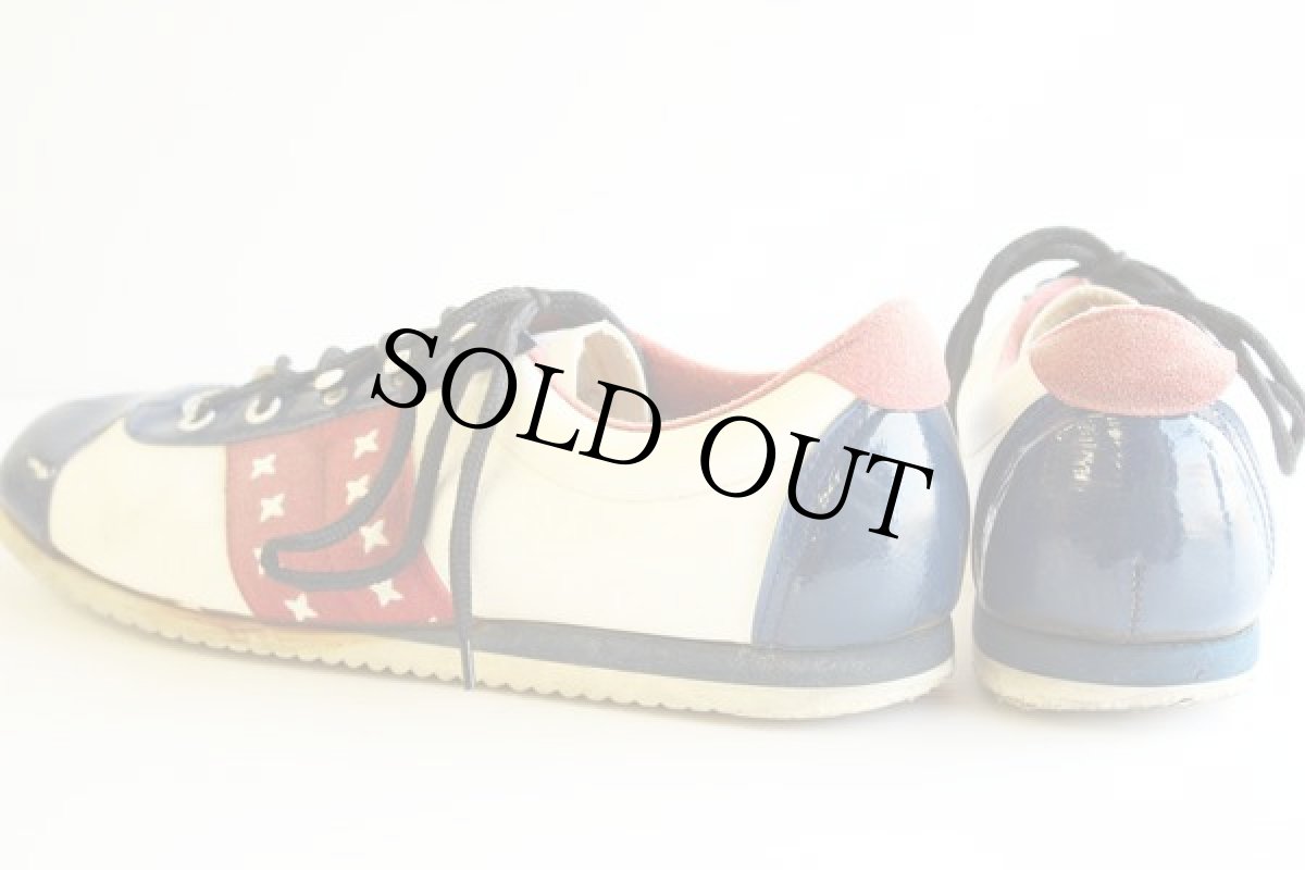 画像2: 70s 日本製 UNKNOWN ボウリングシューズ 9.5★星条旗 (2)