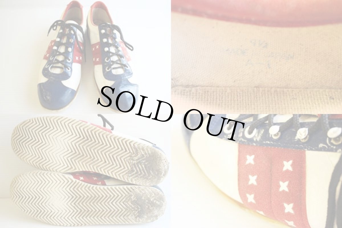 画像3: 70s 日本製 UNKNOWN ボウリングシューズ 9.5★星条旗 (3)