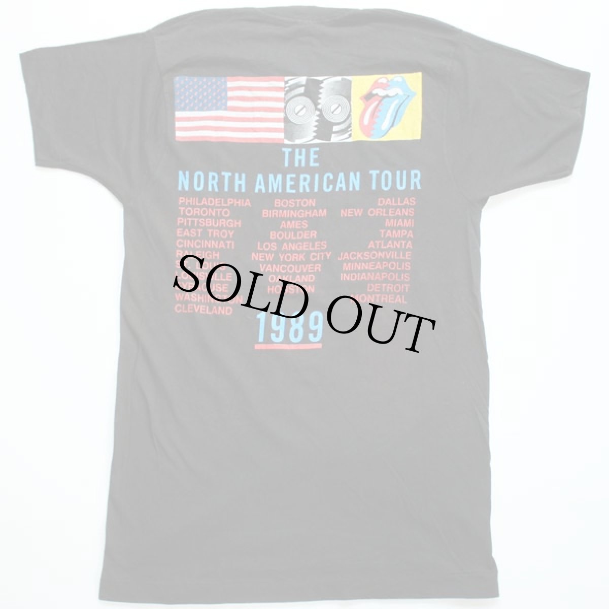 画像2: 80s USA製 The Rolling Stones ローリングストーンズ THE NORTH AMERICAN TOUR 1989 コットン バンドTシャツ L (2)