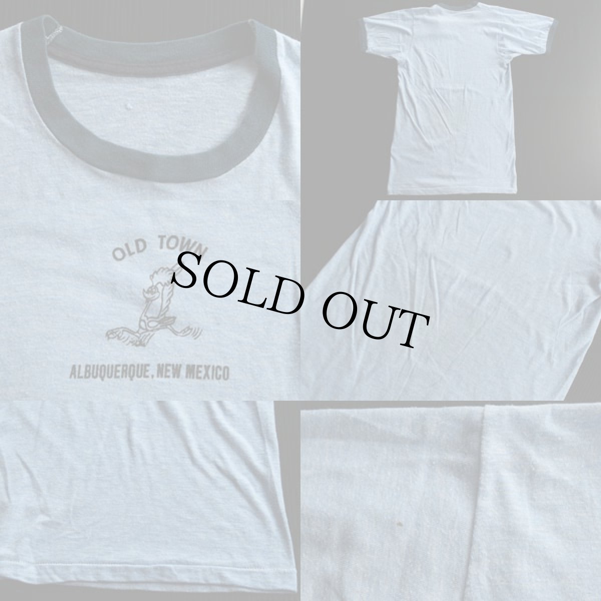 画像3: 70s NEW MEXICO ロードランナー  染み込みプリント リンガーTシャツ (3)