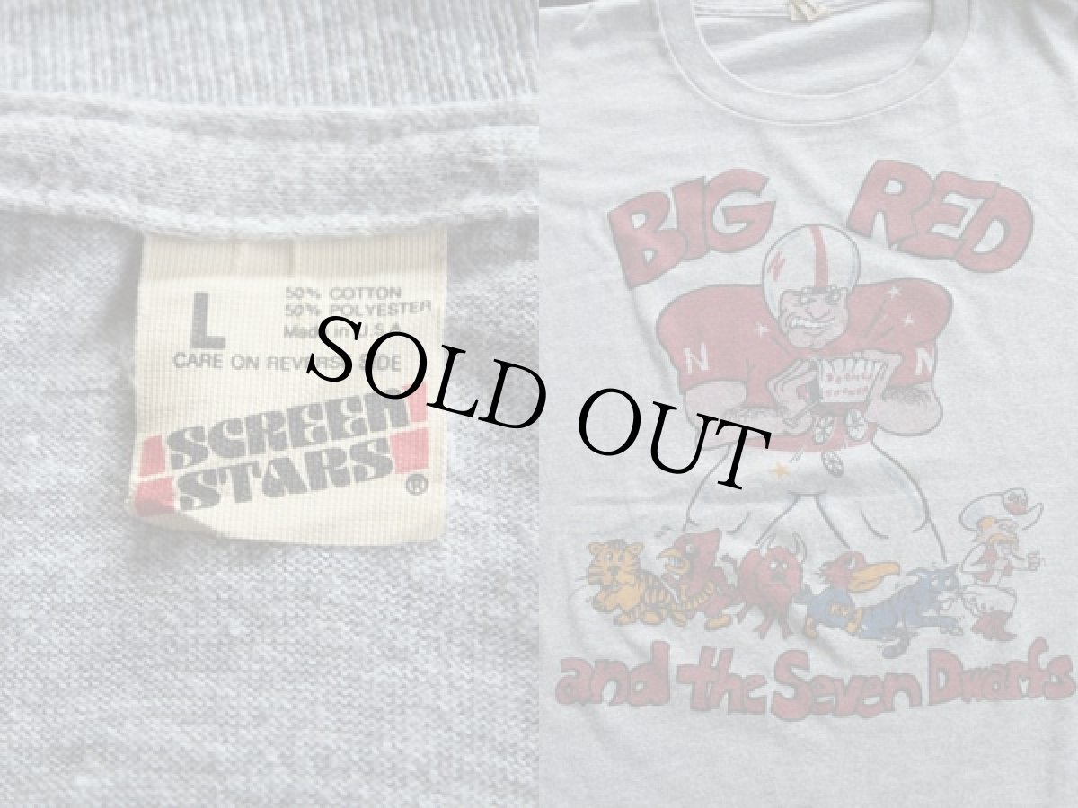 画像3: 80s USA製 BIG RED アメフト Tシャツ 杢グレー L (3)