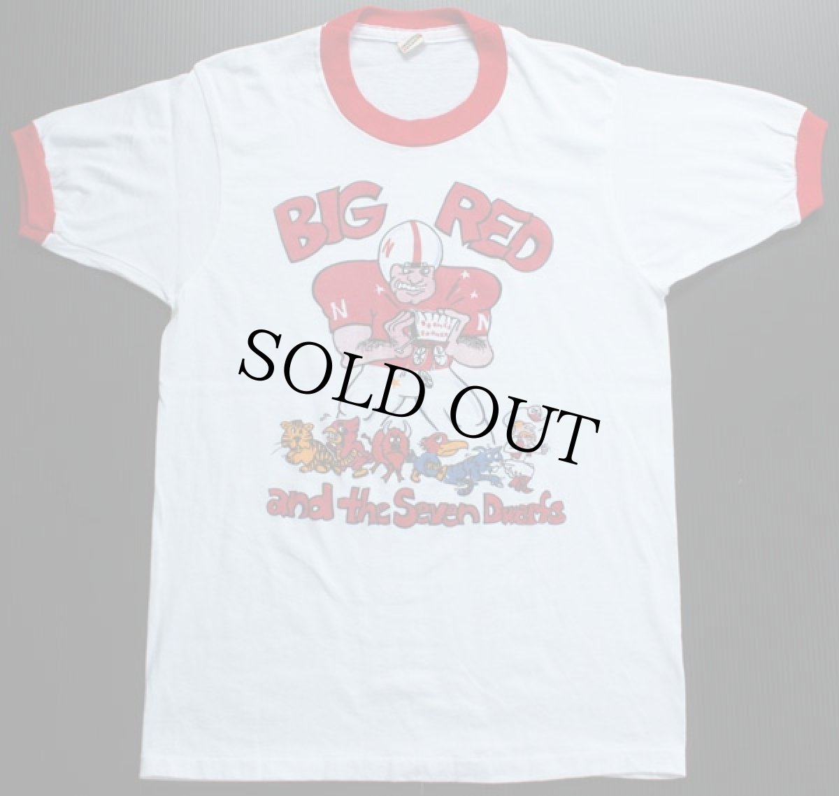 画像2: 80s USA製 BIG RED アメフト リンガーTシャツ L (2)