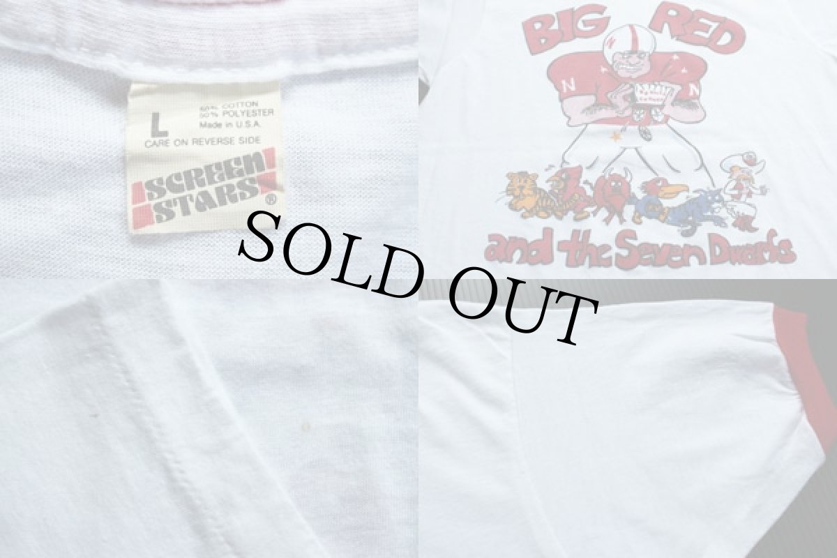 画像3: 80s USA製 BIG RED アメフト リンガーTシャツ L (3)