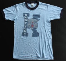 画像2: 70s USA製 KENTUCKY 染み込みプリント リンガーTシャツ M (2)