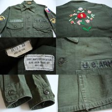 画像3: 60s 米軍 U.S.ARMY 花柄刺繍 ユーティリティシャツ (3)