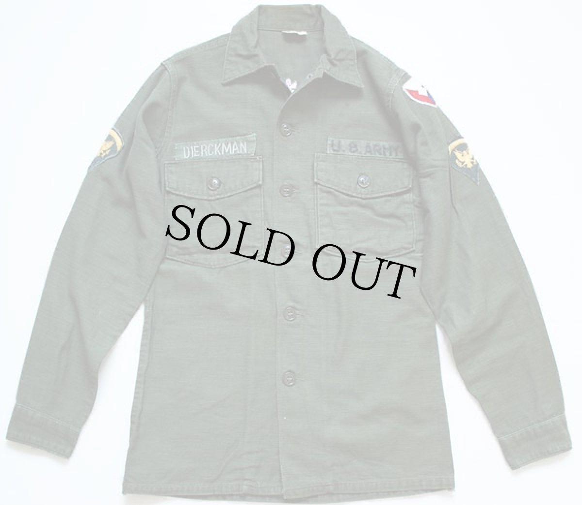 画像2: 60s 米軍 U.S.ARMY 花柄刺繍 ユーティリティシャツ (2)