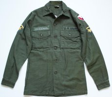 画像2: 60s 米軍 U.S.ARMY 花柄刺繍 ユーティリティシャツ (2)