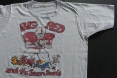 画像1: 80s USA製 BIG RED アメフト Tシャツ 杢グレー L (1)