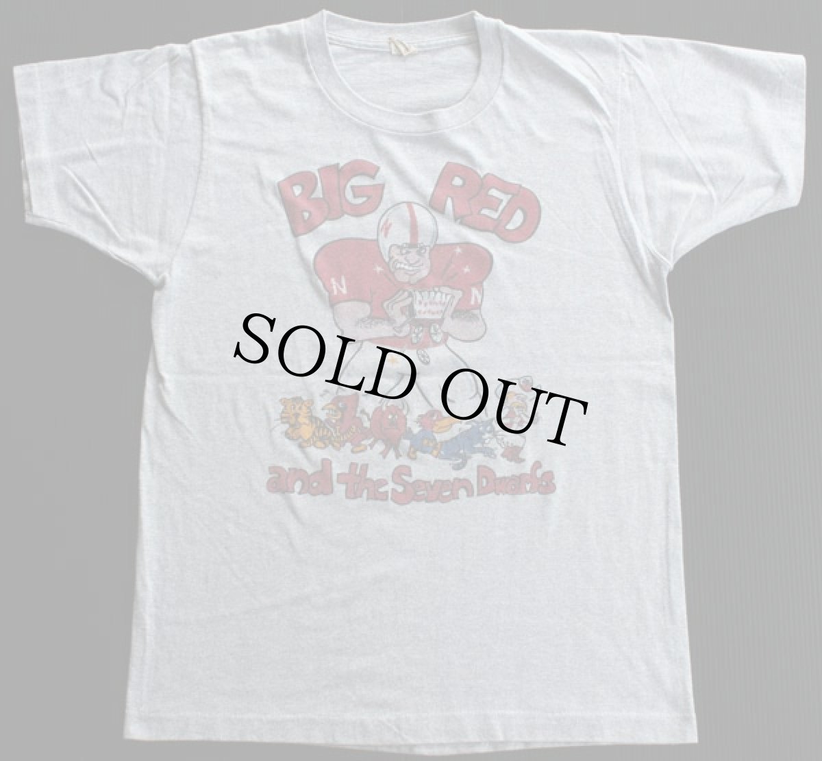 画像2: 80s USA製 BIG RED アメフト Tシャツ 杢グレー L (2)