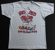 画像2: 80s USA製 BIG RED アメフト Tシャツ 杢グレー L (2)