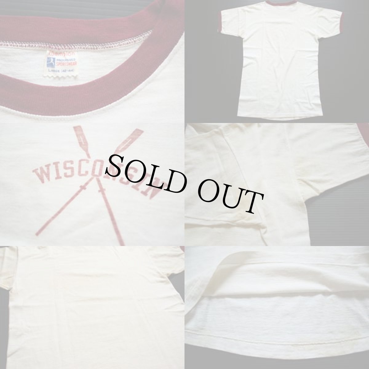 画像3: 50s Championチャンピオン ランタグ コットン リンガーTシャツ L (3)