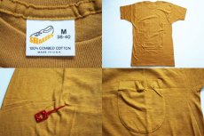 画像3: デッドストック★70s USA製 SNEAKERS 無地 コットン ポケットTシャツ マスタード M (3)